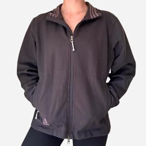 Adidas sporty black lined windbreaker size m unisex